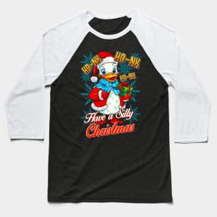 Silly Goose Christmas Men Women Funny Goose Ugly Christmas Baseball T-Shirt